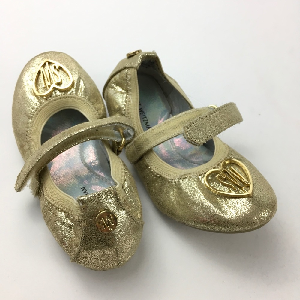 New Stuart Weitzman Rose Gold Mary Jane Ballet Flats Size 6 - Picture 2 of 7